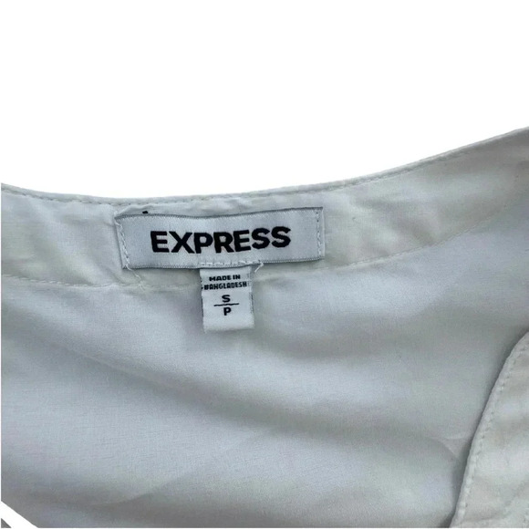 Express white two patch pocket shirt blouse with roll up sleeve Small - Picture 9 of 12